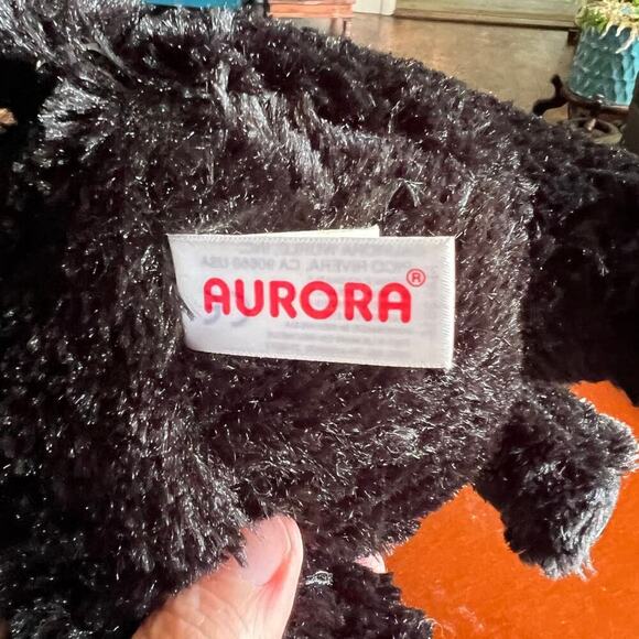 Aurora Black Bear Lovey 12" Plush Sitting Stuffed Animal 2016 - Picture 3 of 6